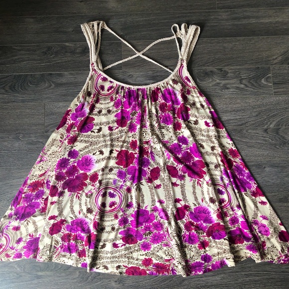 Free People floral trapeze top